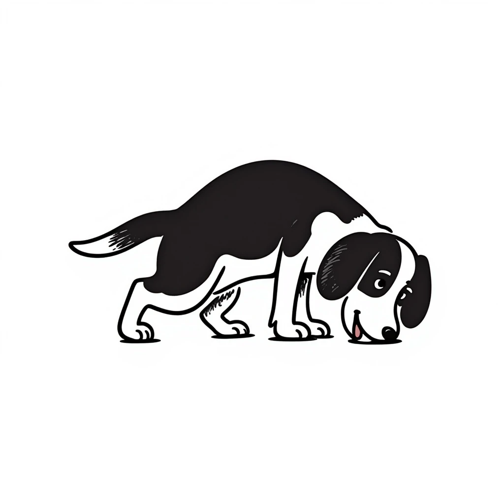 a black doodle style beagle dog emoji