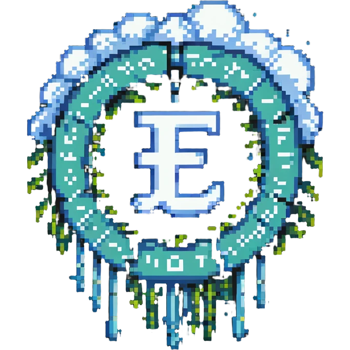 a custom emoji that combines the π (pi) math symbol, binary code, and a magical cloud or digital mist emerging from it. emoji