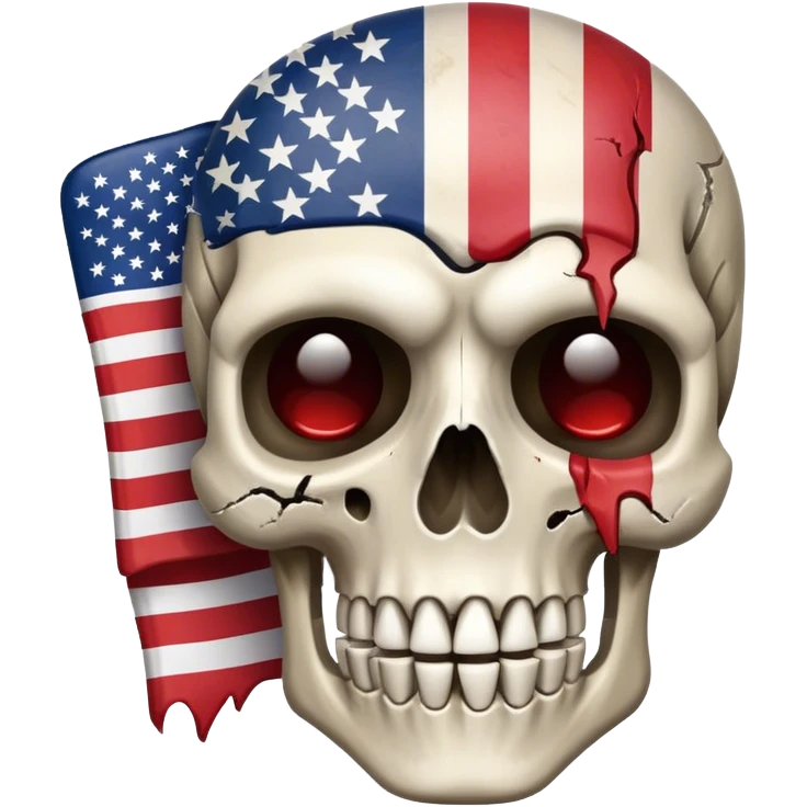 Skeleton with an USA flag emoji