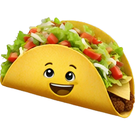 happy taco eating taco emoji