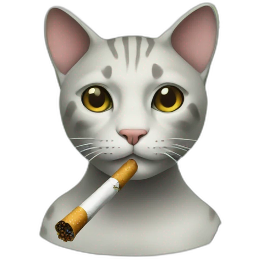 A cat smoking in a jungle emoji