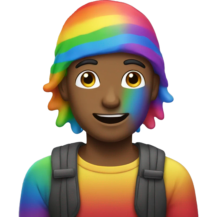 Guy on rainbow emoji