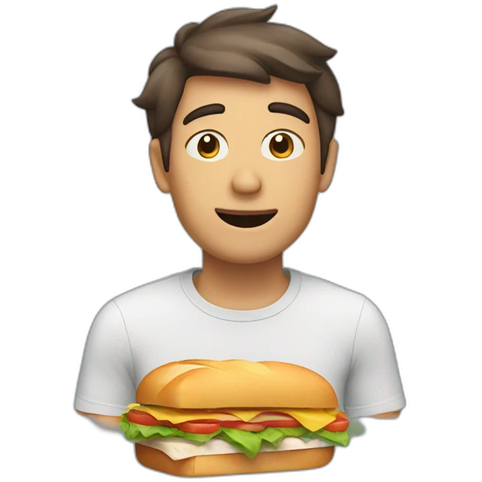 Guy dreaming about a sandwich  emoji