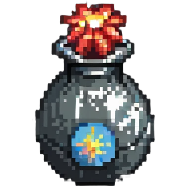 bomb power up item with unlit closed fuse emoji