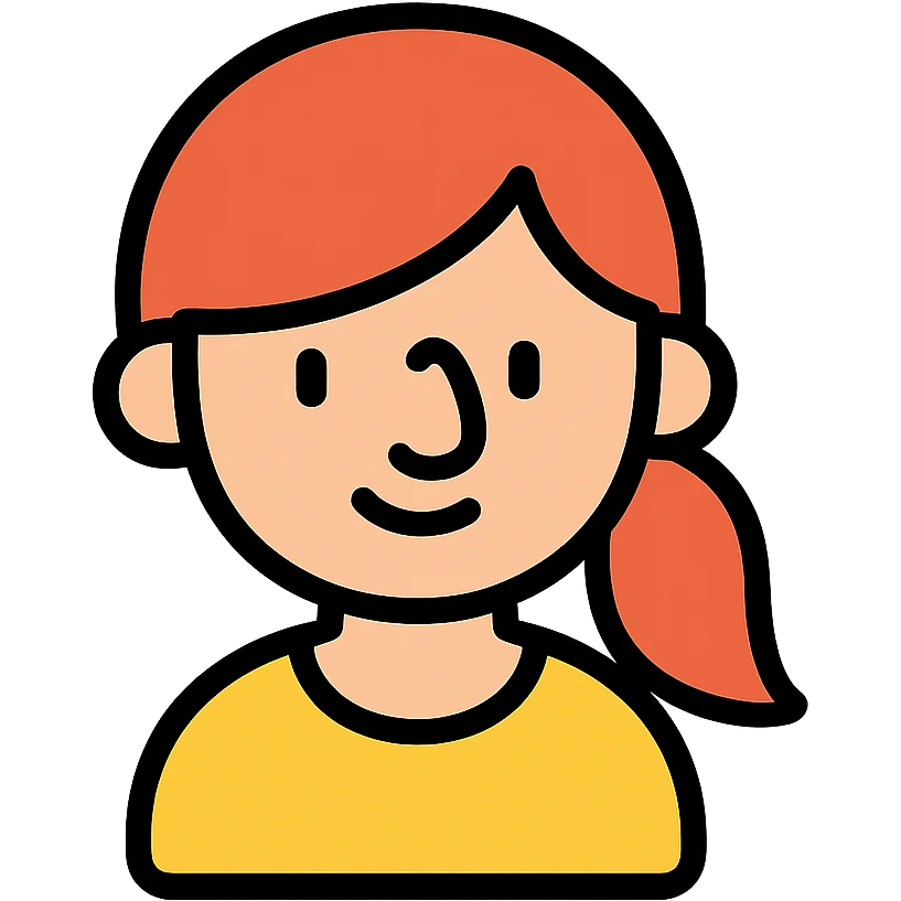 A girl with a prominent feature emoji