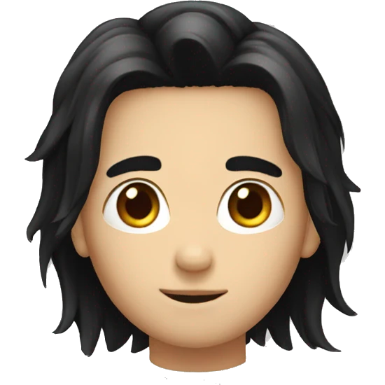 Long black hair boy emoji