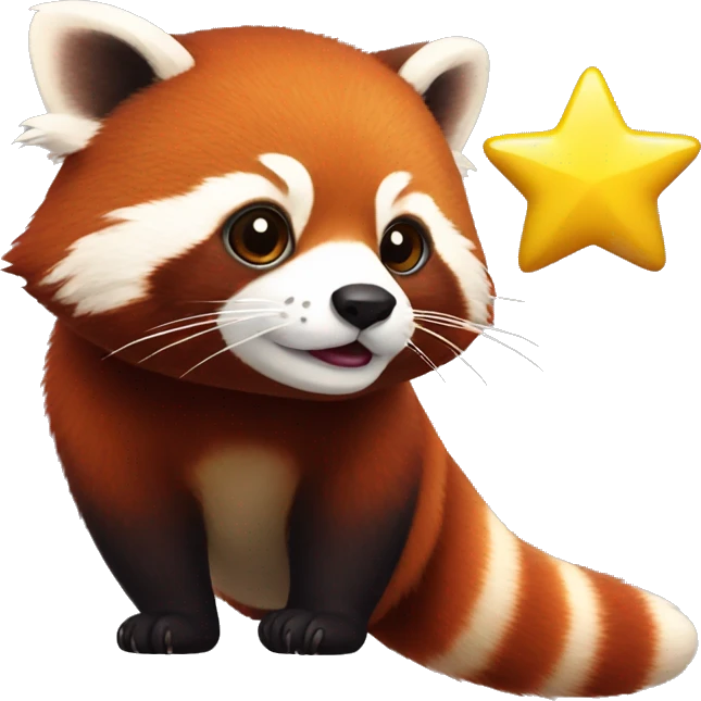red panda with a yellow star emoji