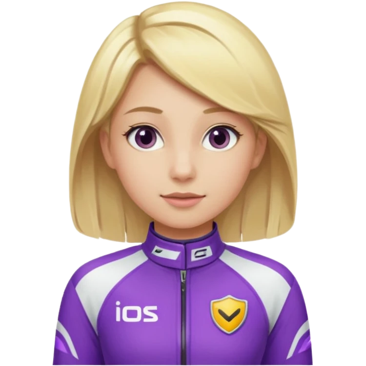 girl blonde, Race Driver purple cloth emoji