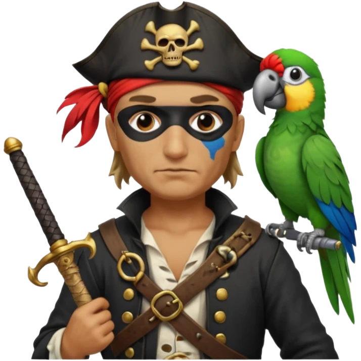 pirate and parrot emoji