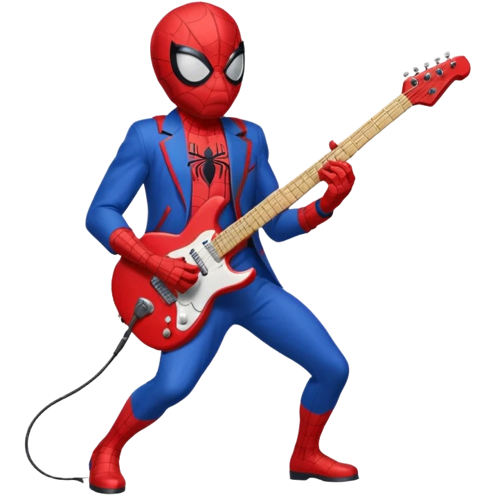 Spiderman playing guitar emoji
