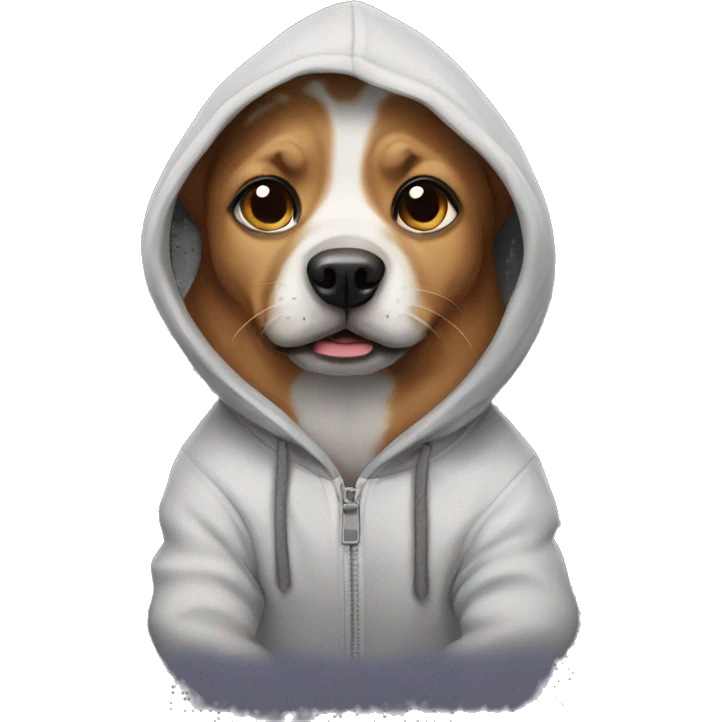 Dog wearing a hoodie emoji