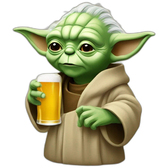 Yoda buvant une bière  emoji