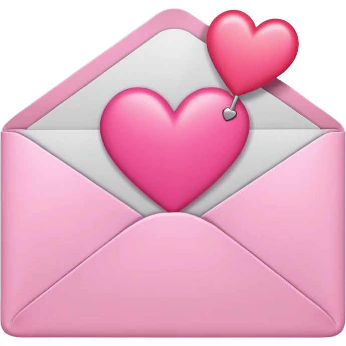 envelope with a heart sticking out of it in y2k style emoji