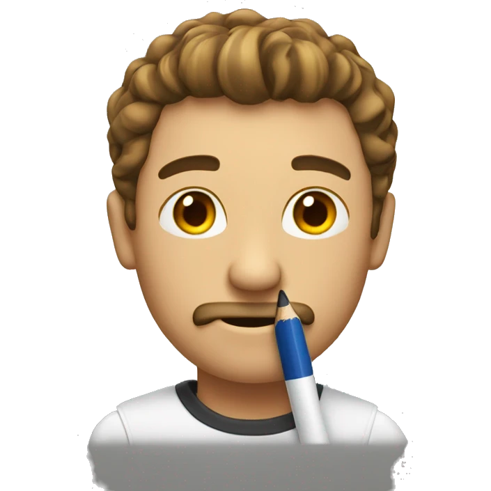 man with a big pensil  emoji