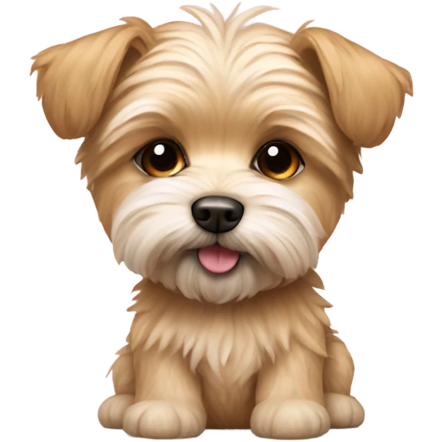 Morkie with teddy bear emoji
