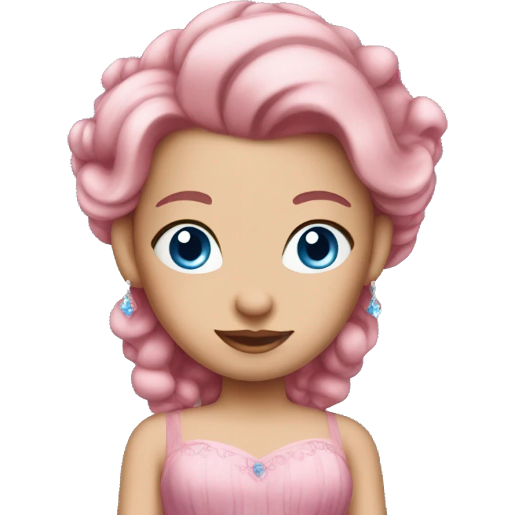 Pinked hair princess with blue eyes and pink dress emoji
