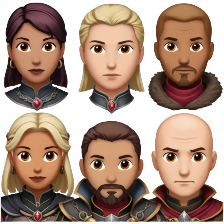 Baldur's Gate 3 companions' faces emoji