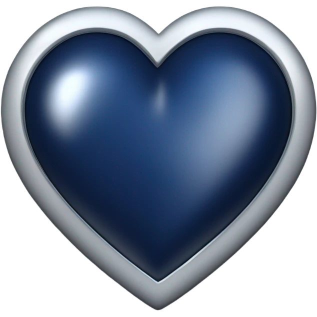 Midnight blue silver heart  emoji