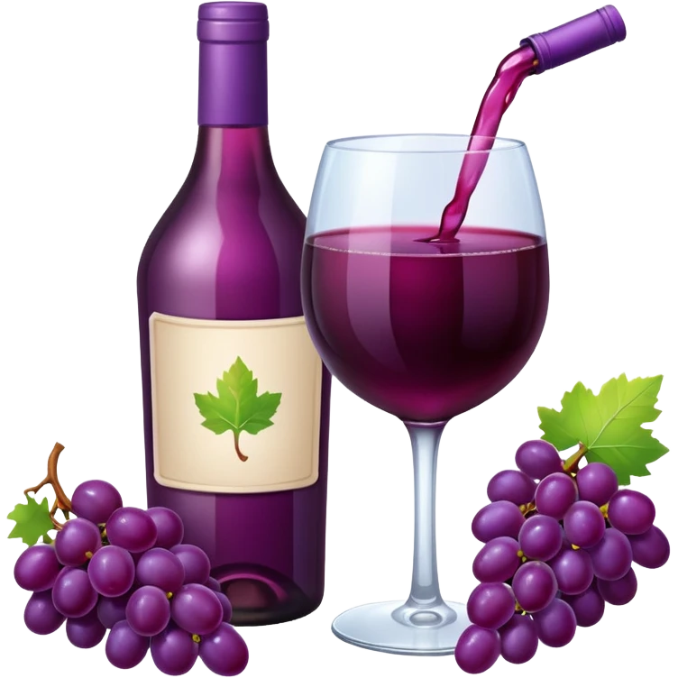 Grapes Drink with alochol bottle emoji