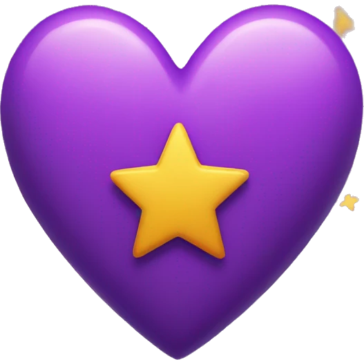 Bright purple heart with stars emoji