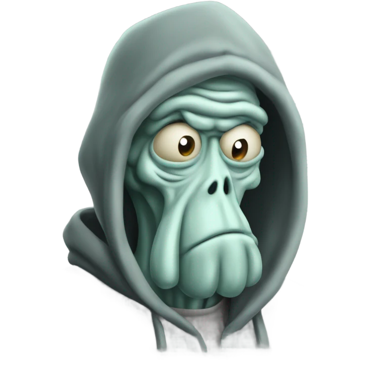 squidward with hoodie like graffity writer emoji