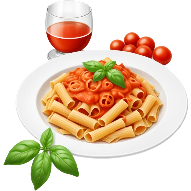 Vodka pasta with basil fancy emoji