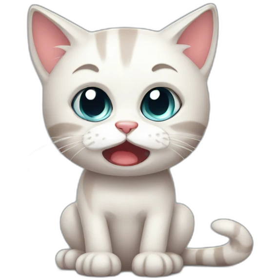 A sweaty embarrassed kitten emoji