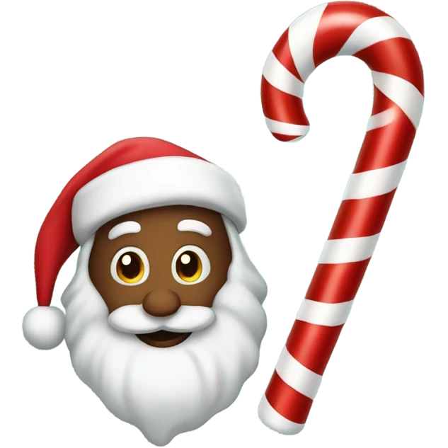 Santa hanging from candy cane  emoji
