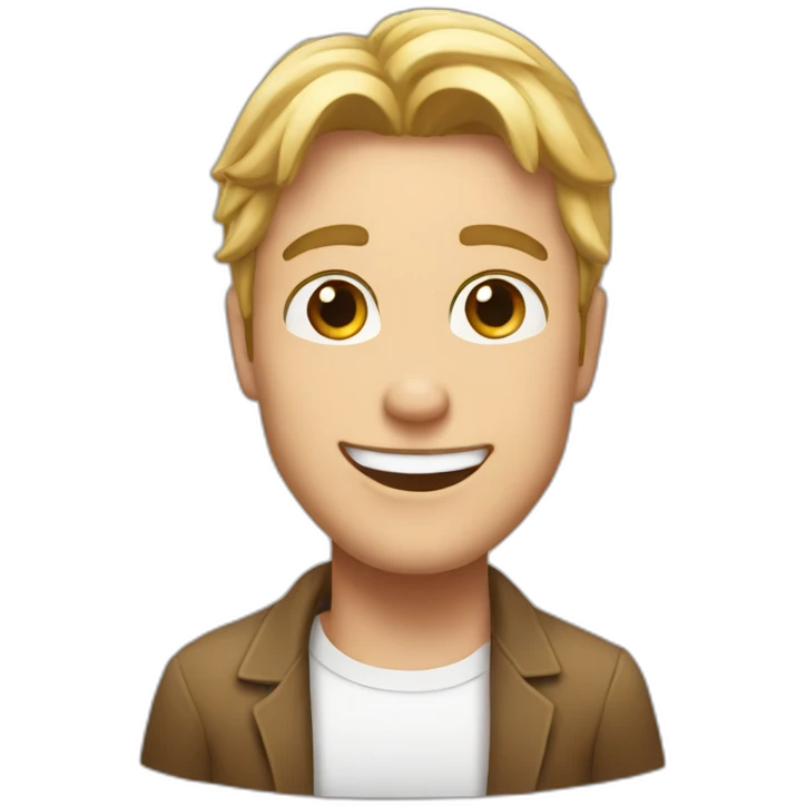 Happy white husband in love with Tina emoji