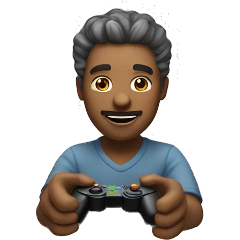 a man playing with a gaming gamepad emoji