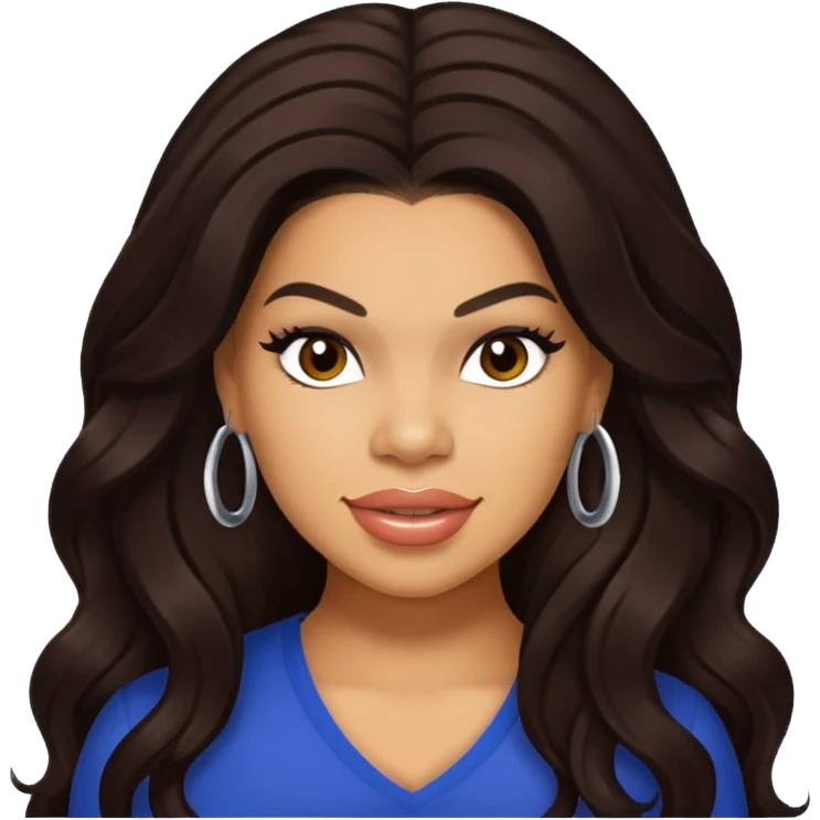 Jordin Sparks with long dark brown hair emoji