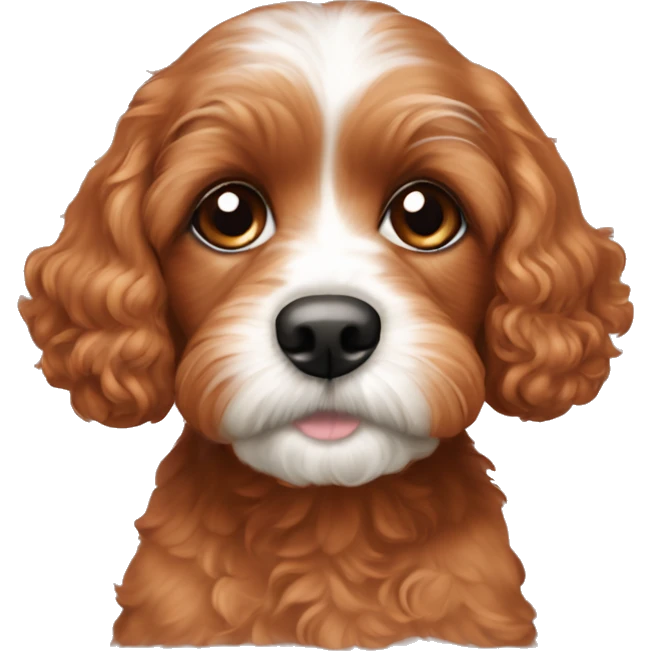 Reddish color Cavapoo puppy face emoji