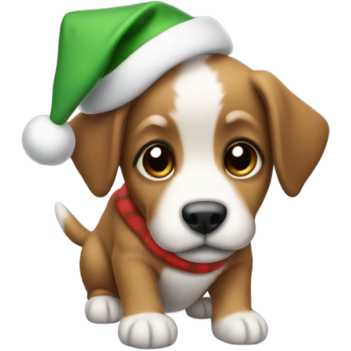 Christmas puppy emoji