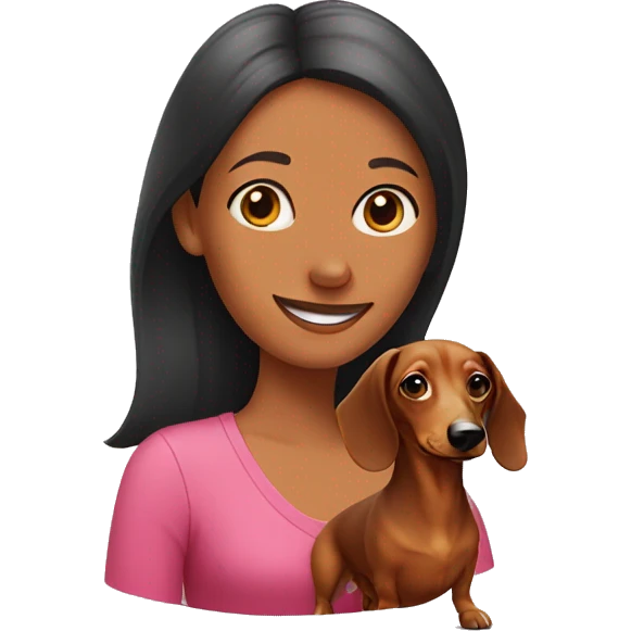 dachshund and woman emoji