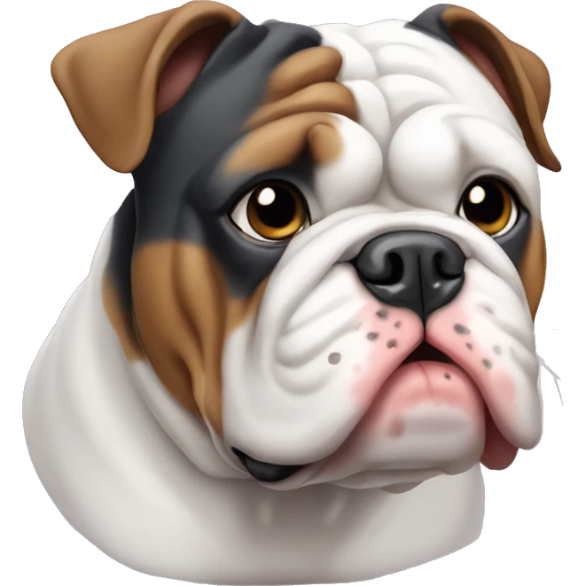 Tri color English bulldog emoji