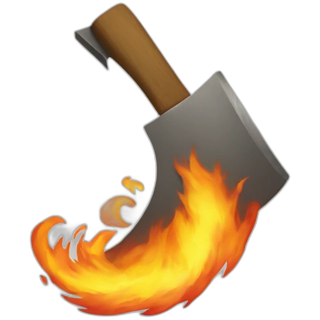 Axe on fire on blade  emoji