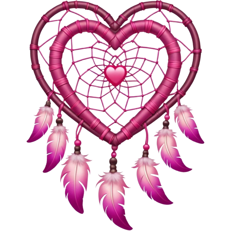 Pink ombre heart shaped dream catcher  emoji