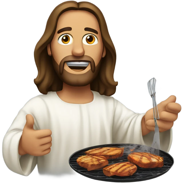 Jesus Christ grilling emoji