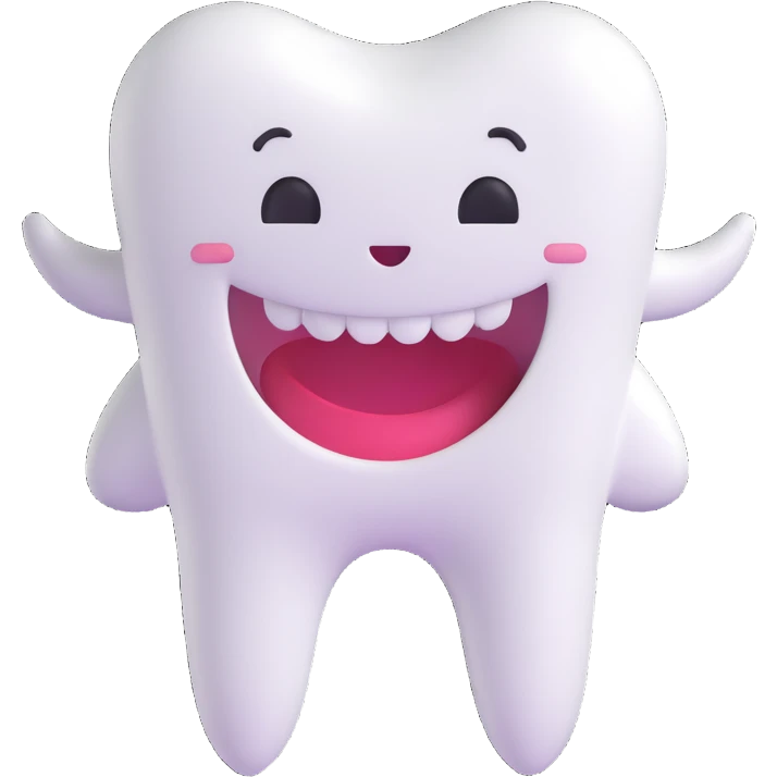 A smiling tooth emoji