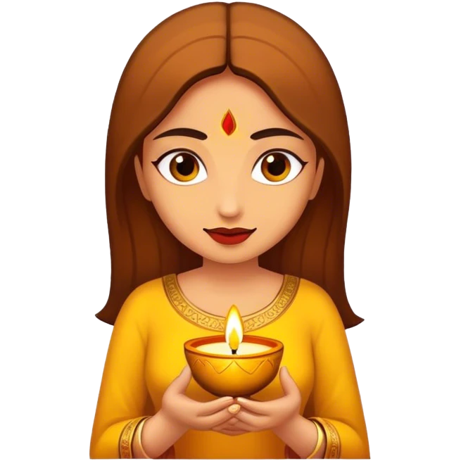 woman with diya emoji