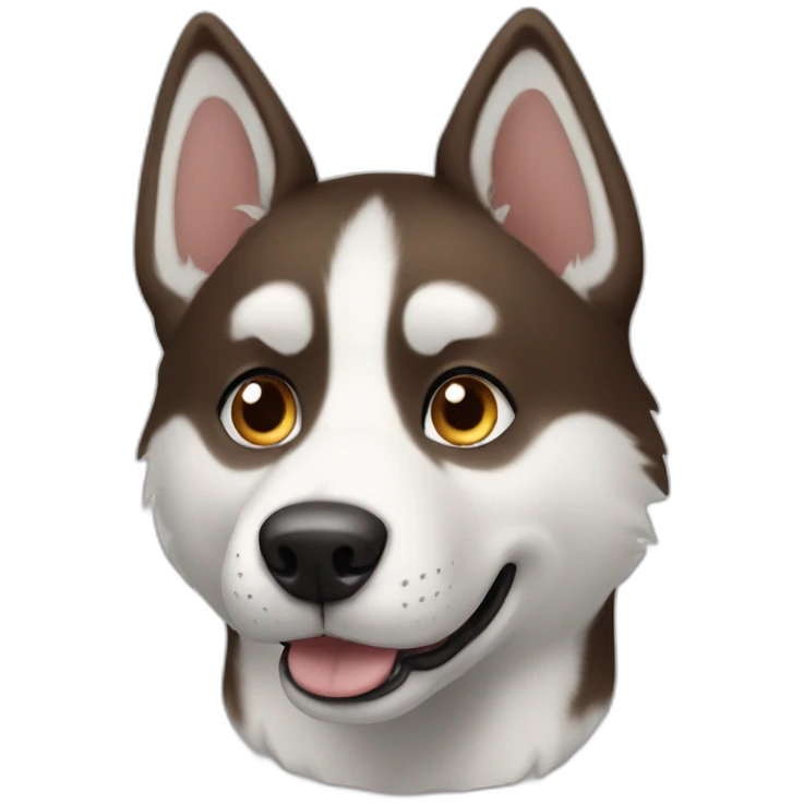 Dog Disney brown with white with white eyes husky emoji