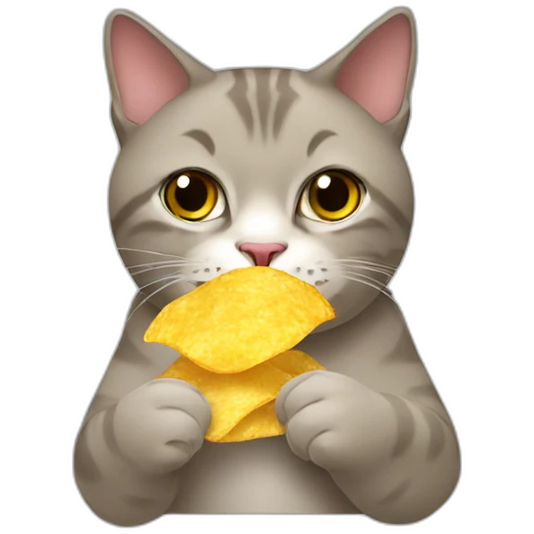 cat eating Russian potato chips emoji