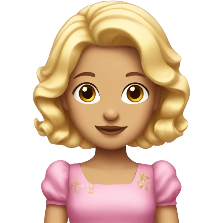 Blonde princess with pink hair bows emoji