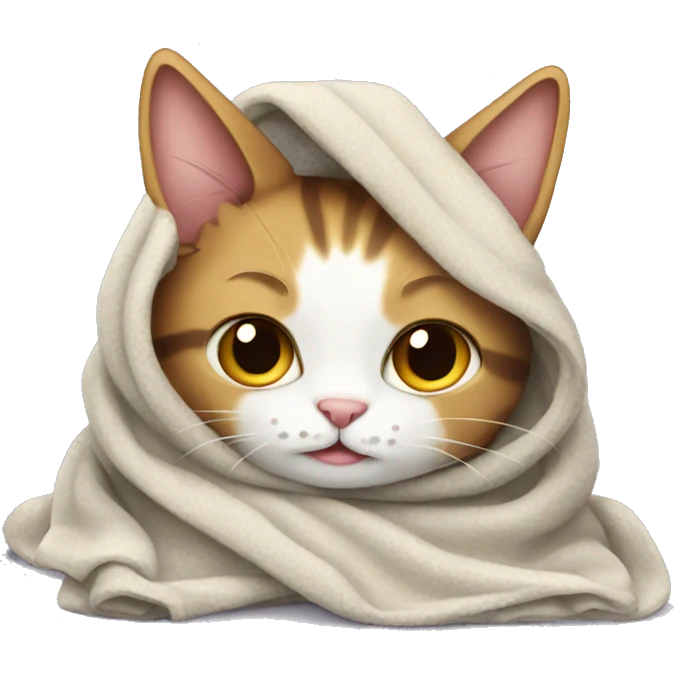 cat wearing blanket emoji