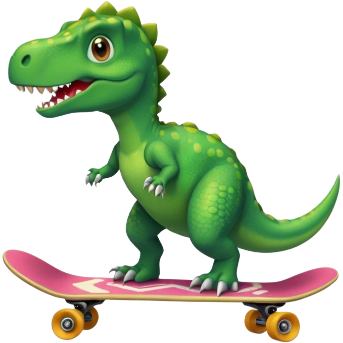 Dinosaur on skate board emoji