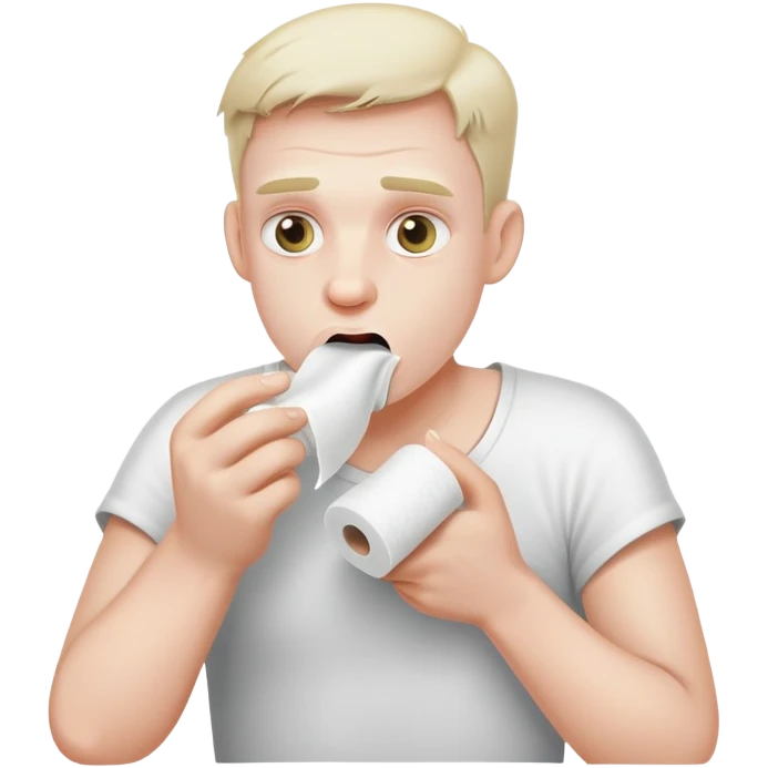 Guy eating toilet paper emoji