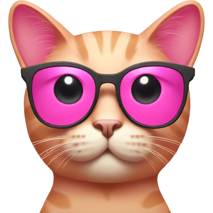 Pink cat with sunglasses  emoji