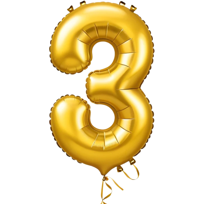0 number in gold balloons emoji