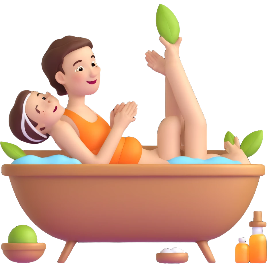 relaxing spa wellness treatment with happy face emoji