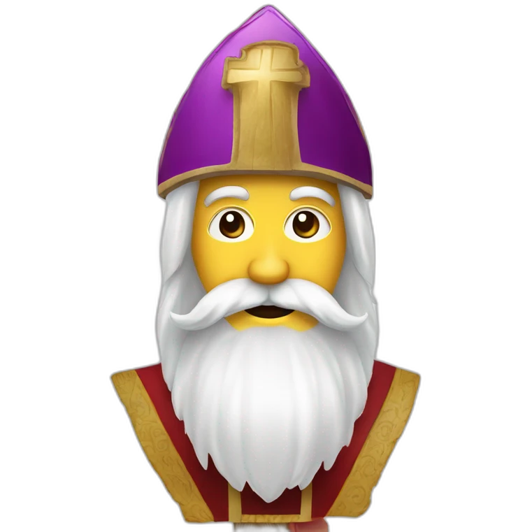 Sinterklaas With cross on miter, and a long white beard emoji